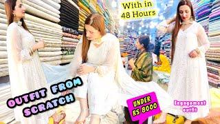 Wedding Outfit From Scratch Under Rs. 8000 || Designer Dress/Outfit Shopping With Me From Scratch️