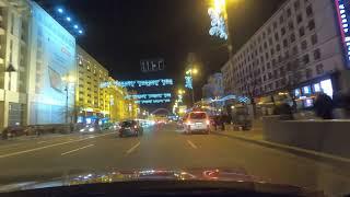 4K DRIVE IN KYIV UKRAINE, NIGHT, JAN 2021 PART1