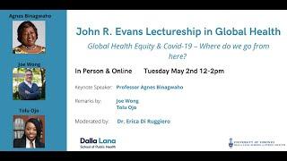 John R Evans Lectureship in Global Health with Professor Agnes Binagwaho May 2023