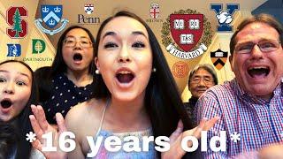 COLLEGE DECISION REACTIONS | 16 YEARS OLD | HARVARD, YALE, PRINCETON, COLUMBIA, AND MORE | 2021