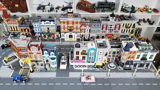 LEGO Modular Buildings in Small City Layout