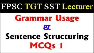 FPSC TGT Grammar Usage and Sentence Structure MCQs || FPSC TGT SST Lecturer English MCQs PDF