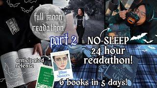 NO-SLEEP 24hr readathon + part 2 of full moon readathon vlog