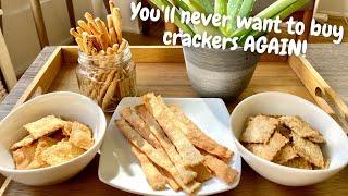 Easy Olive Oil & Sea Salt Sourdough Crackers Recipe | Sourdough Discard Recipe