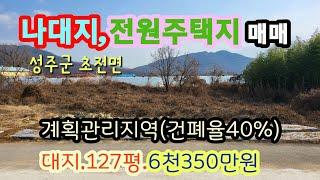 [3009] 성주 땅 매매. 성주 나대지 매매. 성주군 초전면 봉정리 전원주택지, 나대지 매매 (127평)[성주 부동산]