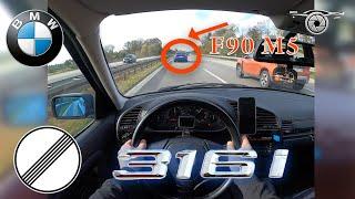 BMW E36 316I 102HP POV TOP SPEED ON GERMAN NO LIMIT AUTOBAHN 