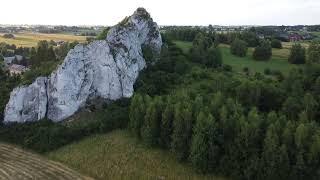 Grodzisko i Słoneczne Skały z lotu ptaka. Jura Krakowsko - Częstochowska