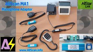 AllScan MA1 Microphone Adapter, DC Converter - UCI120 Alinco Kenwood Icom Motorola Yaesu DTMF Mics