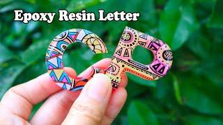 How to Resin Letter Keychains | Nail Transfer Sticker on Resin | Resin Art for Beginners Artshabits