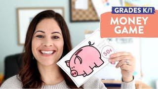 Money Game for First Grade (Pop the Piggy) // teaching counting money in the classroom