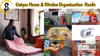 8 Unique Home & Kitchen Organization Hacks | Useful Kitchen Tips | Space saving Organization Ideas