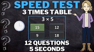 3 Times Table Quiz | Practice the 3 times table | MATH SPEED TEST