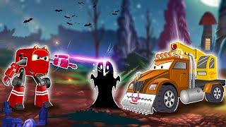 Supercar Rikki Takes on the Scariest Halloween Monster Truck at Haunted Warehouse!