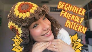 Crochet Sunflower Bucket Hat Tutorial | Beginner Friendly | DIY