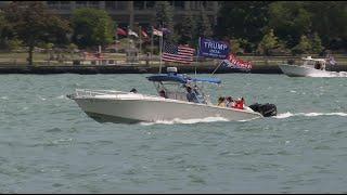 MAGA Boat Parade sails into Detroit as former President Donald Trump campaigns nearby