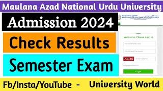 Manuu Semester Exam Results 2024 | How to Check Results | @UniversityWorld