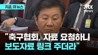 축구협회 자료 부실제출에 쏟아진 여야 질타…"정몽규, 편지는 왜 보내요"｜지금 이 뉴스