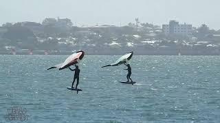 Wellington Point Qld Foiling in the smoke Johns tack progress