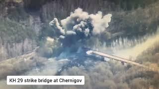 Russian aerospace force destroy bridge using KH 29 missile