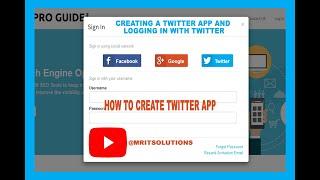 Creating a Twitter App and Logging in with Twitter - A Step-by-Step Guide