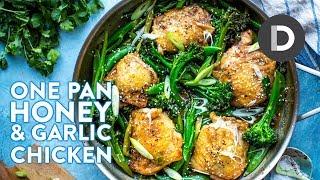 ONE PAN Honey & Garlic Chicken Dinner!