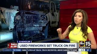 Fireworks set truck on fire in Chandler