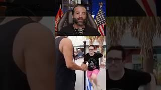 Woke liberal charges towards man on the street