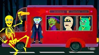 Creepy Spooky Wheels On The Bus + Scary Nursery Rhymes @hooplakidz