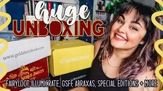 My Biggest Book Unboxing Yet! Fairyloot, Illumicrate, Abraxas, GSFF + More! // 2022