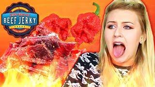 Irish People Try Spicy American Beef Jerky (Carolina Reaper)