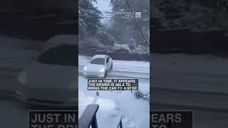 Portland’s icy roads 1, this car 0 | #shorts #newvideo #youtube #trending #subscribe