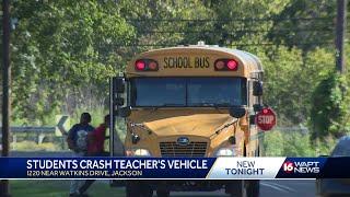 Students crash teacher's vehicle during school