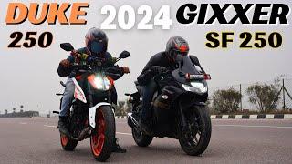 2024 Duke 250 vs Gixxer SF250 Drag Race  | The UP46 Rider |