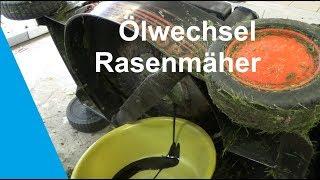 Ölwechsel am Rasenmähen selber machen Benzinrasenmäher Ölwechsel Öl wechseln Rasenmäher