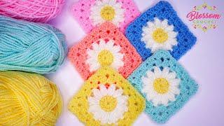  Springtime Granny Square - How to Crochet a Daisy Granny Square! Step by Step Tutorial