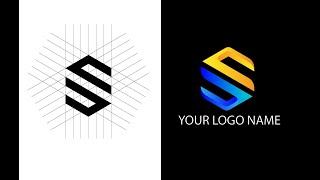 DESIGN A MODERN LOGO WITH GRID LINES  | Adobe illustrator Tutorial || S letter |