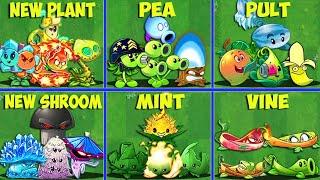 6 Team NEW x PEA x PULT x SHROOM x MINT x VINE Battlez - Who Will WIn? - PVZ 2 Gameplay