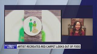 TikTok artist Ruby Perman creates red carpet looks out of food