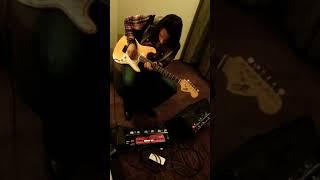 Viktor J. Kuznetsov hotel lead guitar practice with Looper... 