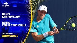 Denis Shapovalov vs. Botic van de Zandschulp Highlights | 2024 US Open Round 1