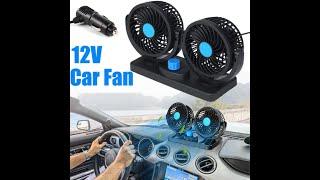 SOGO Long Neck Car Dashboard Ac Fan 12V Double Headed