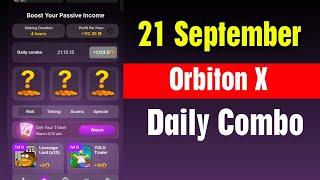 OrbitonX Daily Combo 21 September | Orbiton X Game Daily Combo Today | orbiton x game airdrop