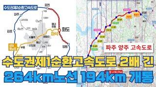 264km 수도권제2순환고속도로 추가 개통...파주 양주 구간 연장 노선