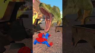 Spider-Man Shoots Dinosaur T-rex #shorts #spiderman #dinosaur