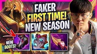 FAKER FIRST TIME IN NEW SEASON! *NEW BOOTS* - T1 Faker Plays Azir MID vs Orianna! | Season 2025