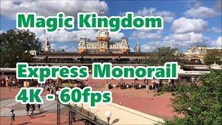 Magic Kingdom Express Monorail | 4K 60fps | Round Trip | Walt Disney World