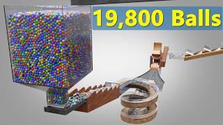 19,800 Colorful Balls Marble Run Loop animation V16