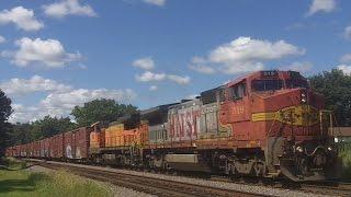 BNSF 519 Leads M-GALCHI w/ BN Caboose, 9/2/16