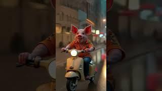 Cinematic 4K: Watch Your Favorite Animals Ride Scooters in Style!"