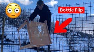 Am făcut Bottle Flip cu masa de pe un gard!*Bottle Flip Challenge*